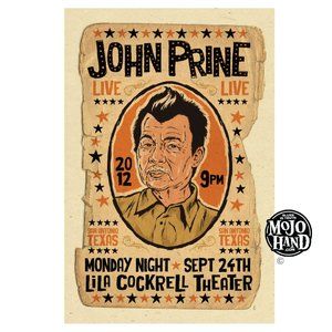 John Prine Concert tour poster - 2012 - 12"x18" FREE US SHIPPING